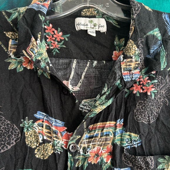 Vintage Aloha Joe Tropical Black Hawaiian Shirt Unisex - Picture 3 of 15